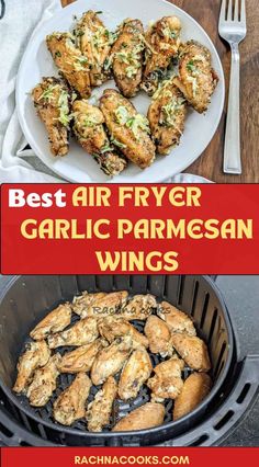 These easy air fryer garlic parmesan wings taste luxurious and creamy. They are crispy on the outside while remaining tender and juicy on the inside. Then the grated garlic parmesan coating really elevates the taste and makes them so cheesy and delicious. You will love these wings for SuperBowl, game days, get togethers, parties and for weeknights. Perfect non-greasy chicken wings recipe in air fryer. Great appetizer or snack.