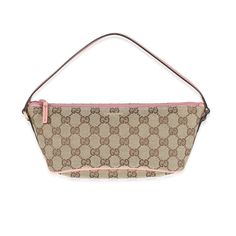 Gucci Pink Leather Beige Gg Canvas Boat Pochette Gucci Gucci Pink, Bags Gucci, Gucci Bags, Pink Leather, Gucci Bag, Limited Time, Bag Lady, Gucci, Shoulder Bag