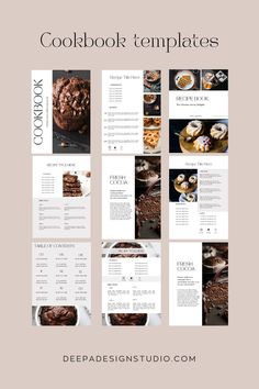 the cookbook templates are ready to be used in any type of cooking book