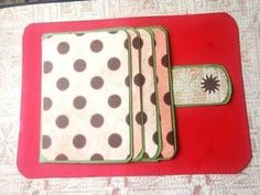 three placemats on top of a red mat with black and white polka dots