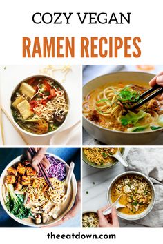 the cover of cozy vegan ramen recipes