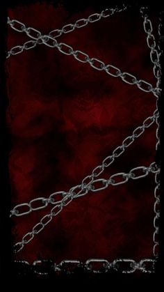 a red and black background with chains on it