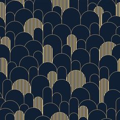 an art deco wallpaper pattern in gold and black