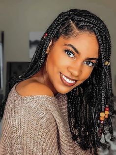 PRICES MAY VARY. 【Crochet Box Braids Package Details】: 8Packs Box Braids Crochet Hair is 18 Strands/Pack , Total 144 Strands with Gifts (1 X Crochet Hook+5 X Rings), 8Packs Box Braids Crochet Hair Can Make a Very Full Head. 【Box Braid Crochet Hair Material】: 100% High Quality Low Temperature Flame-Retardant Fiber Crochet Box Braids. Light & Weight, Super Soft, No Smell, Looks Very Neat and Smooth, Tangle-free, Shedding-free, Not Easy to Separate, Natural &Comfortable, Hold Long Time. 【Crochet Br Braids For Older Black Women, Braids For Older Black Women Over 50, Short Braided Hair, Box Braids Crochet, Toddler Braids, Box Braid Hair, Braid Updo, Women Braids, Crochet Box Braids