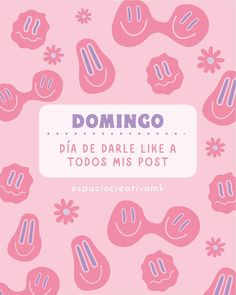 a pink background with flowers and the words domino