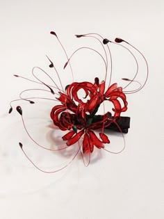 Elevate your style with the enchanting Red Equinox Flower Hairclip, a stunning accessory inspired by the captivating beauty of the spider lily flower. This exquisite hairclip features meticulously crafted petals in rich red hues, capturing the essence of the equinox flower's elegance and mystique.  The price is for a hairclip only, others are not included.  A: A small-sized hairclip.  B: A medium-sized hairclip. Spider Lily Clothes, Red Flower Hair Clip, Flower Accessories For Hair, Red Handmade Flower Hair Accessories For Party, Red Flower Hair Accessories For Party, Red Hair Accessories With Handmade Flowers For Party, Elegant Red Hair Accessories With Handmade Flowers, Elegant Red Hair Accessories For Gift, Elegant Red Hair Accessories For Gifts