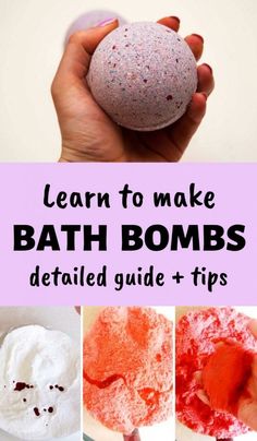 Detailed tutorial on how to make bath bombs with 2 recipe examples: my favorite foaming recipe and basic bath bomb recipe. Also tips and tricks that will help your bath bombs look and work as good as Lush ones. Bath Boms Diy, Bath Bomb Recipe, Bath Recipes, Professional Tips