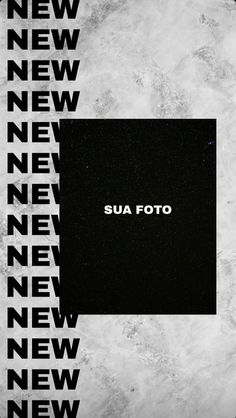 a black and white photo with the word sua foto in it's center