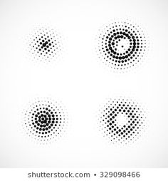 four dots in the shape of circles on a white background