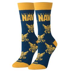 PRICES MAY VARY. 45% Cotton, 52% Polyester, 3% Spandex Imported Pull On closure Machine Wash A must have for any America's Navy fan; Officially Licensed authentic novelty socks; Be you, be Odd Standard crew height; Fits Men's shoe size 8-12 and women's shoe size 9-13; One size fits most; 360 degree artwork stretches and flexes with you to maintain design detail Premium features Y-Gore heel and elongated stay in place stretch cuff; Medium thick soft comfortable feel; High quality knitted combed c Food Character, Great Gifts For Dad, Apparel Merchandising, Women's Socks, Crazy Socks, Novelty Socks, Dress Socks, Cool Socks, Men Shoes Size