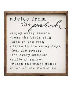 a wooden framed sign with the words advice from the pastor