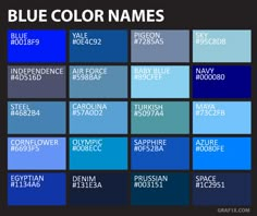 the blue color names are shown in this graphic style, and they appear to be different colors