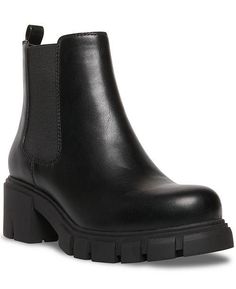 Lug Sole Chelsea Boots, Lug Sole Booties, Platform Chelsea Boots, Steve Madden Store, Black Chelsea Boots, Madden Girl, Chelsea Boot, Rubber Heels, Shoes Booties