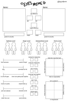 the worksheet for an exles meme is shown in black and white