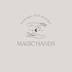 hands holding each other with the words, massage and therapy magic hands on top of them