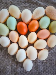 several eggs arranged in the shape of a heart