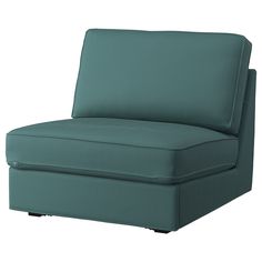 the armless chair is upholstered with a pillow on it's back