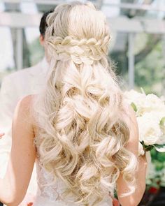 stephanie philip wedding braid Braid Wedding, Winter Wedding Hair, Wedding Hairstyles Medium Length, Wedding Braids, Wedding Hairstyles Bride, Simple Wedding Hairstyles, Best Wedding Hairstyles, Long Hair Wedding Styles