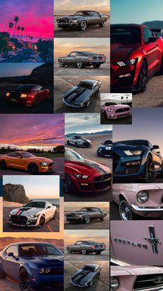 many different cars are shown in this collage with the same colors and size as they appear