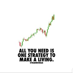 a stock chart with the words, all you need is one strategy to make a living