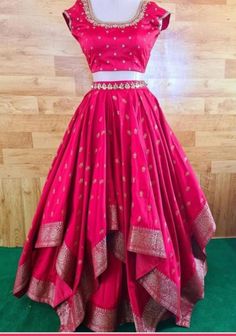 Silk Fabric Dress, Simple Frock Design, Lehenga Saree Design, Long Frock Designs, Long Gown Design, Simple Frocks, Frock For Women, Girls Frock Design, Half Saree Designs