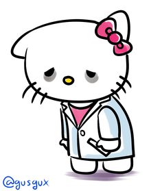 a hello kitty in a lab coat