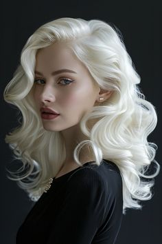 Luxurious platinum blonde curls with a glossy finish exude the opulence and charm of a mob boss wife. This radiant hairstyle is all about glamour and high fashion, perfect for a woman of exquisite taste. White Blonde Hair, Blonde Curls, Mob Wife, Nails Makeup, White Blonde, Platinum Blonde Hair, Hair Nails