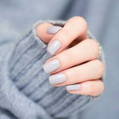 Nailart Tutorial, Short Coffin Nails Designs, Art Design Inspiration, Pastel Gray, Neutral Nail Color, Short Coffin Nails, Super Nails, Neutral Nails