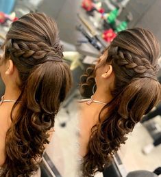 Latest Open Hair Hairstyles, Normal Makeup Simple, Pelli Hairstyles, Garba Decoration, Engagement Hairstyle, Insta Quote, Heir Style, Garba Night, Normal Makeup