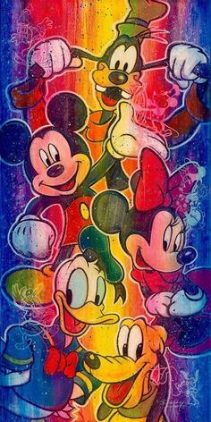 an image of mickey mouses in different colors