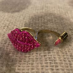 Cute, Betsey Johnson/Pin Up Style Ring. Adjustable Size. Bundle With Other Items To Save On Shipping. Mcbling Jewelry, Mcbling Accessory, Pink Adjustable Metal Rings, Rave Bae, Igirl Depop Jewelry, Vintage Betsey Johnson Jewelry, Betsey Johnson Jewelry Necklaces, White Sneakers Men, Betsey Johnson Earrings