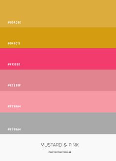 the color scheme for mustard and pink