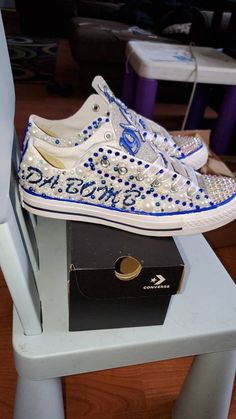 Custom Zeta Phi Beta bling shoe | Etsy Zeta Phi Beta Shoes, Zeta Shoes, Shoe Tattoos, Tie Sneakers, Retro Nails, Tattoo Design Ideas, Zeta Phi Beta, Bling Shoes, Shoes Photo