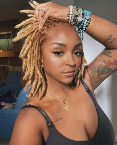 Short Blonde Locs Black Women, Blonde Locks Black Women, Blonde Ombré Locs, Gold Locs Black Women, Blond Dreads Black Women, Two Strand Twist Loc Styles For Women Updo, Blonde Locs Black Women Dark Skin, Blond Locs Black Women, Dreadlock Color Ideas