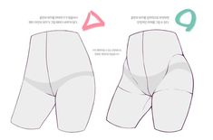 how to draw shorts for men with step by step drawing instructions on the front, side and back view