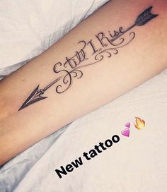 Corey Maison Beautiful Mess Tattoo Ideas, Family Forearm Tattoos For Women, Still I Rise Arrow Tattoo, Beyoutiful Tattoos For Women, I Tried Tattoo, Still I Rise Tattoos For Women, Tattoos For Strength Women, Baddie Tattoos Shoulder