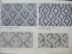 three pictures of different laces and patterns on a sheet of paper with words written in russian