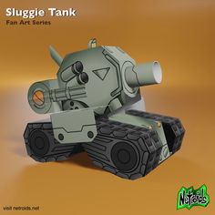 an image of a toy tank that looks like it's made out of paper