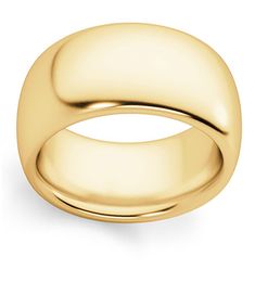 an 18k yellow gold wedding band with rounded edges, made to fit the ring size