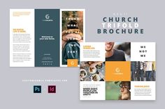 the church tri fold brochure is shown