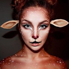 Festival Makeup Tutorial, Deer Makeup, Festival Makeup Rave, Festival Makeup Glitter, Animal Makeup, Halloween Makeup Ideas, Cool Halloween Makeup