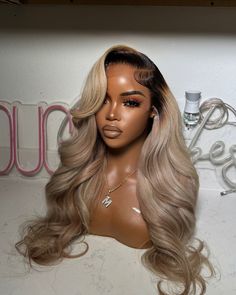 Ready to ship 🩷 ‘Chanel’ is looking for a home 😅😂 This blonde would look so good on you… | Instagram Platinum Blonde Hair Half Up Half Down, Blonde Curly Weave, Wig Units, 360 Wigs, Birthday Behavior, Blonde Hair With Roots, Hairstyle Tips, Hair 360, Sew Ins