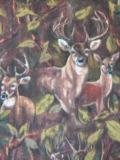 a painting of two deer standing next to each other