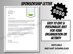 a letterhead with the words sponsor on it