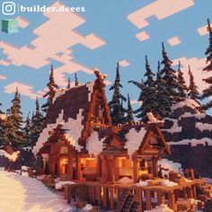 Fdeees | Vinking's Retreat - This was a collab build with @itsnateeee_ and it was so nice to work with such a talented… | Instagram Minecraft Winter Cabin House, Minecraft Winter Mansion, Minecraft Snowy House Ideas, Ice Spikes Minecraft, Minecraft Snowy Mountain Castle, Minecraft Ice Spikes House, Minecraft Winter Aesthetic, Snowy Taiga Minecraft House, Minecraft Snowy Builds