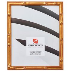 a gold frame with black and white stripes