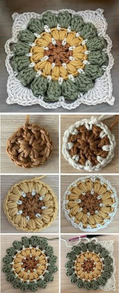 crocheted doily with different colors and sizes