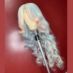 Highlight Lace Front Wig, Natural Waves Hair, Highlight Wig, Hair Silver, Creative Hair Color, Pretty Hair Color, Hair Shop, Peruvian Hair, Front Lace Wigs Human Hair