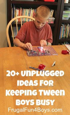 20+ Unplugged Ideas for Keeping Tween Boys Busy (omg my 8.5 yo is almost a tween.) Activities For Boys, Fun With Kids, Raising Boys, Boys Will Be Boys, Boredom Busters, Boy Stuff, Kids Corner, Kid Activities, Craft Activities For Kids