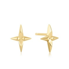 EAR-GPL Gold Cross Stud Earrings Sputnik Earrings, Cross Stud Earrings, Earring Stack, Spike Bracelet, Jewellery Packaging, Cross Earrings Studs, Punk Inspiration, Peridot Necklace, Earring Collection